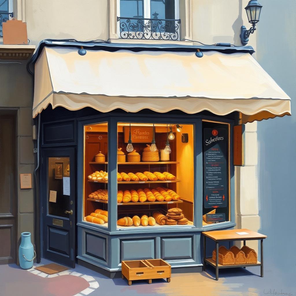 Illustration peinte — Boulangeries-pâtisseries